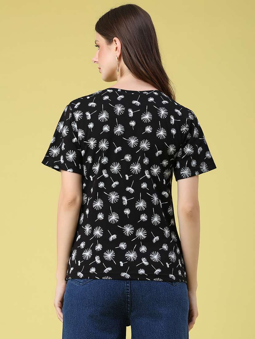 women printed round neck regular t-shirt - 22522283 -  Standard Image - 4