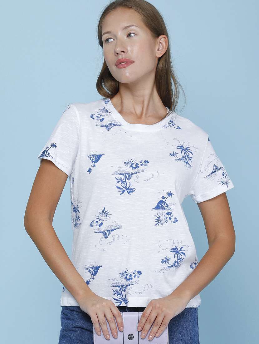 women printed short sleeve t-shirt