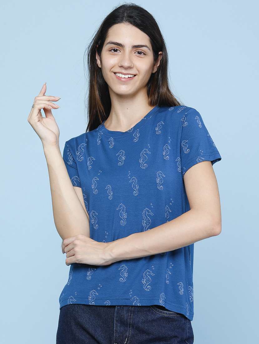 women printed short sleeve t-shirt