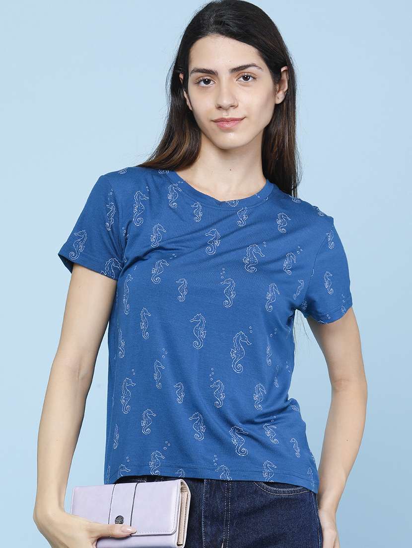 Women Printed Short Sleeve T-shirt - 22522391 -  Standard Image - 1