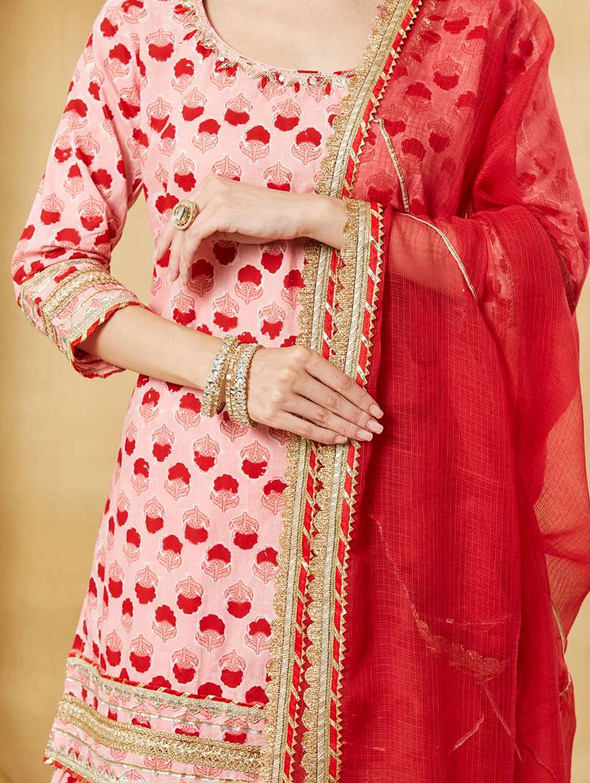 Women Printed Long Sleeves Kurta Sharara Set With Dupatta - 22522537 -  Standard Image - 1