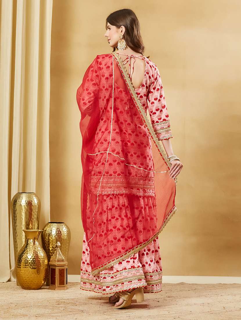 Women Printed Long Sleeves Kurta Sharara Set With Dupatta - 22522537 -  Standard Image - 4