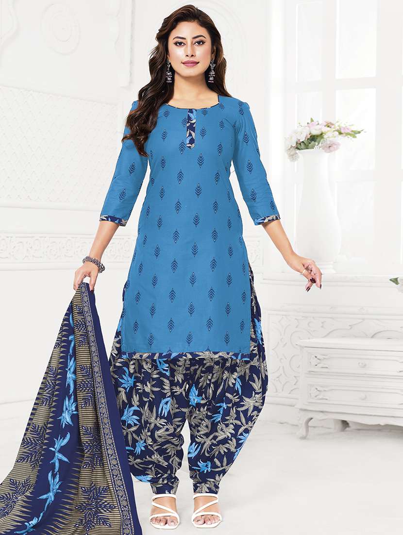 women printed unstitched suit set
