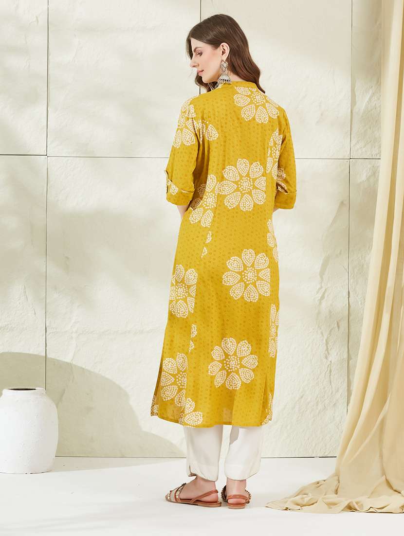 women printed short sleeves a-line kurta  - 22522578 -  Standard Image - 4