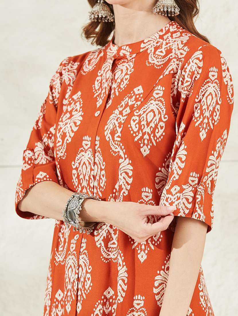 women printed short sleeves a-line kurta  - 22522579 -  Standard Image - 1