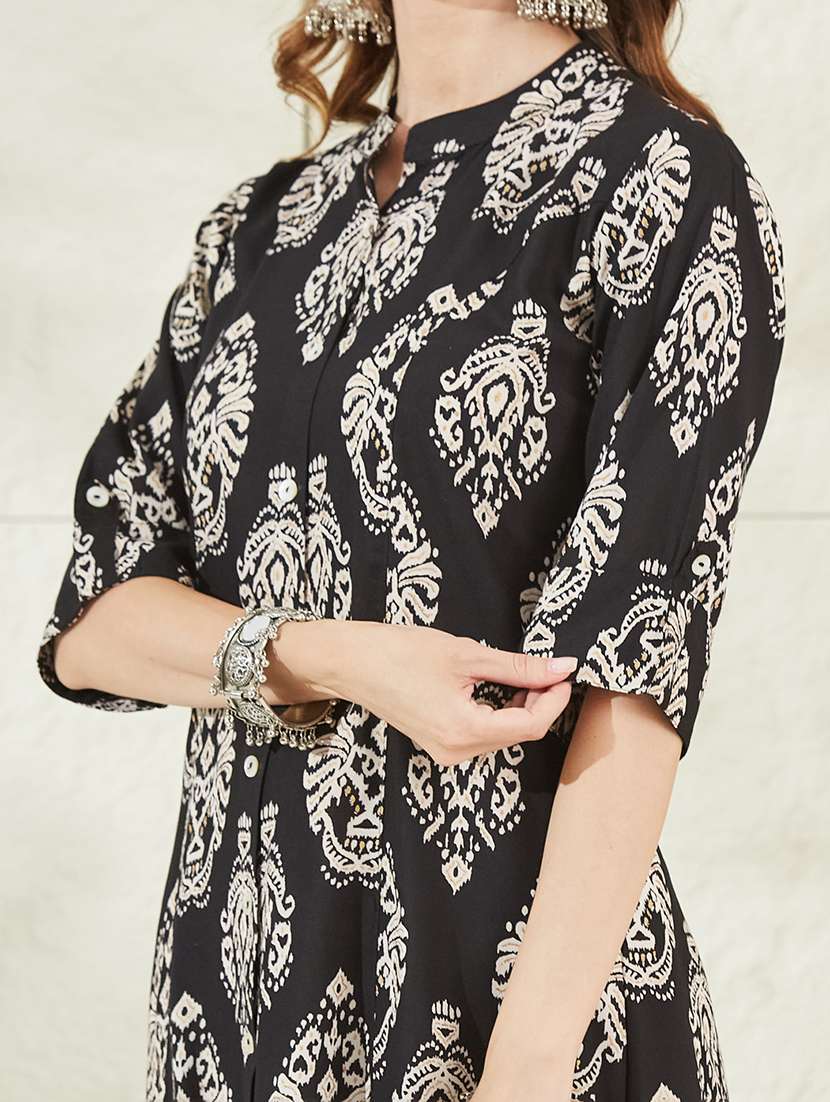 women printed short sleeves a-line kurta  - 22522580 -  Standard Image - 1