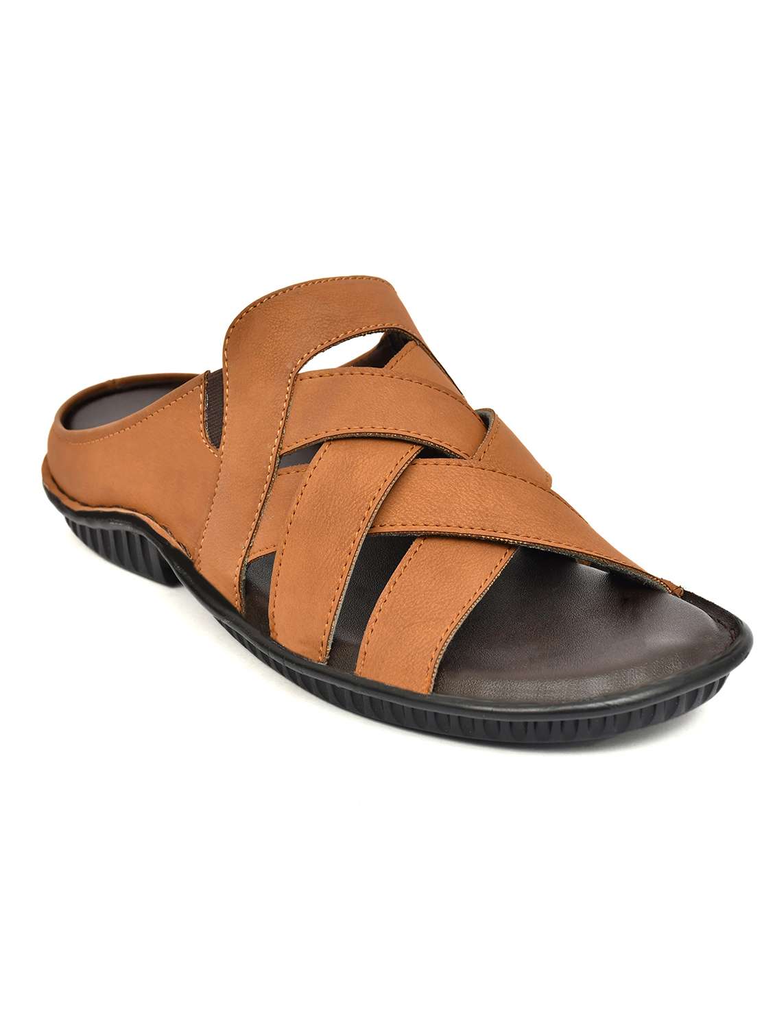 men tan slip on sandal - 22522582 -  Standard Image - 4