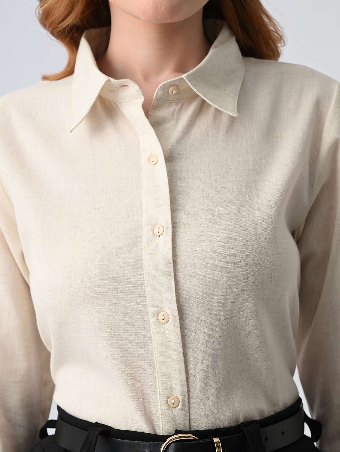 women solid collared formal shirt - 22522608 -  Standard Image - 1