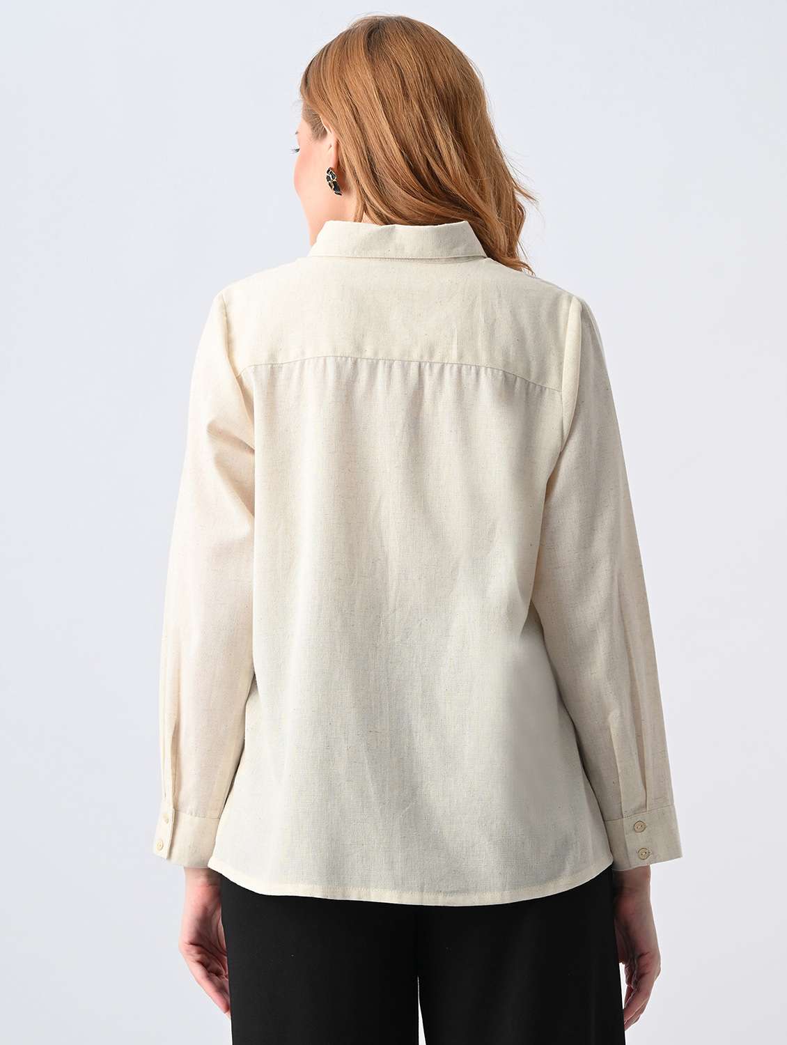 women solid collared formal shirt - 22522608 -  Standard Image - 4