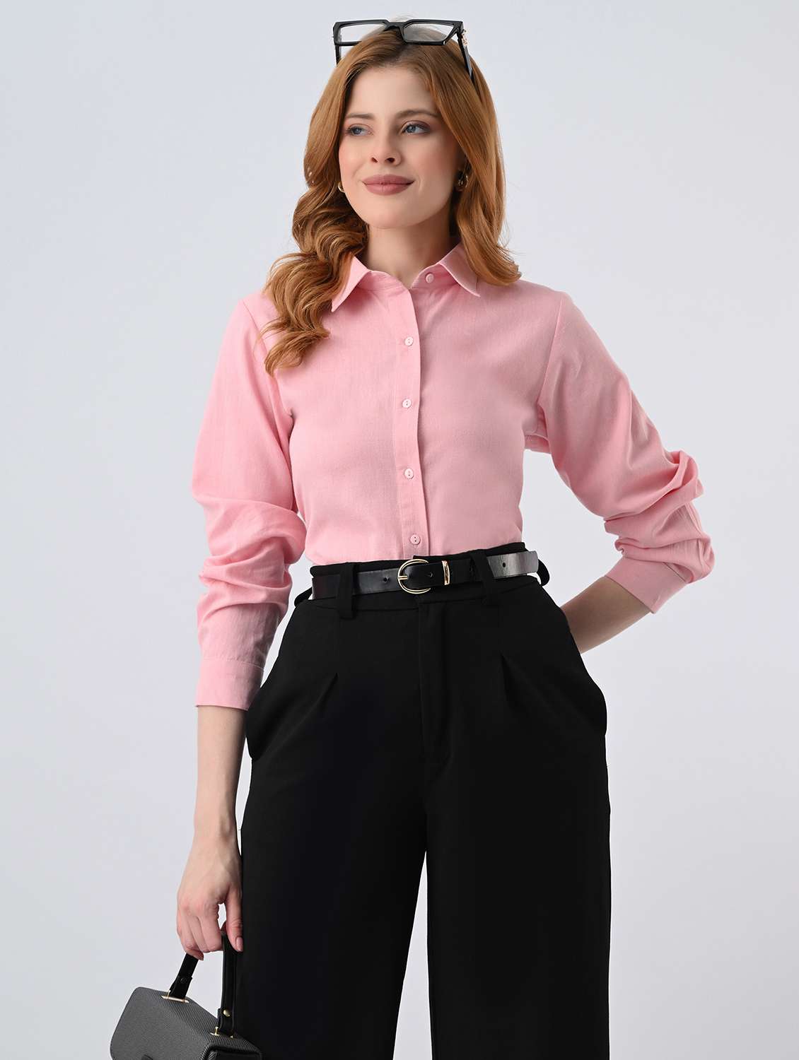 Women Solid Collared Formal Shirt - 22522611 -  Standard Image - 1