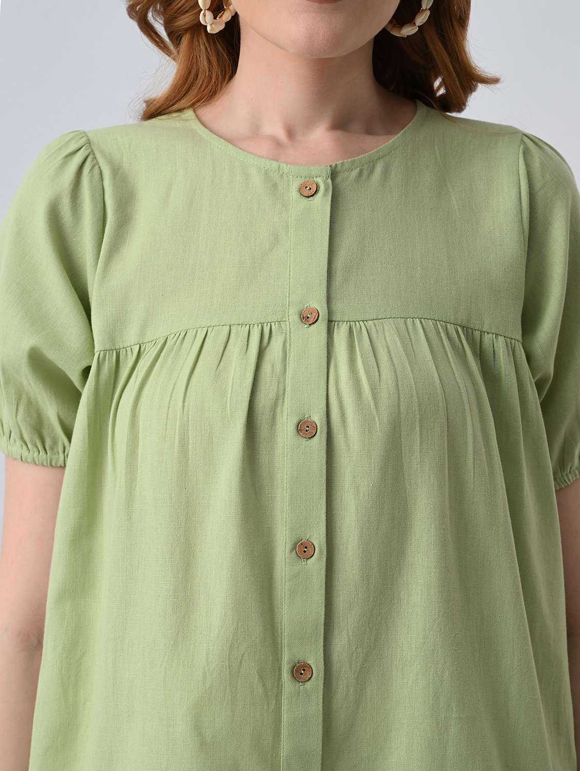 women solid round neck a-line top - 22522639 -  Standard Image - 1