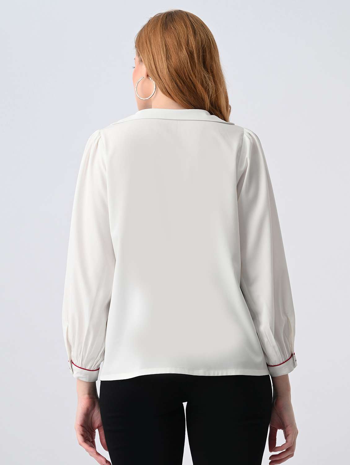 women embroidered peter pan neck regular top - 22522641 -  Standard Image - 4