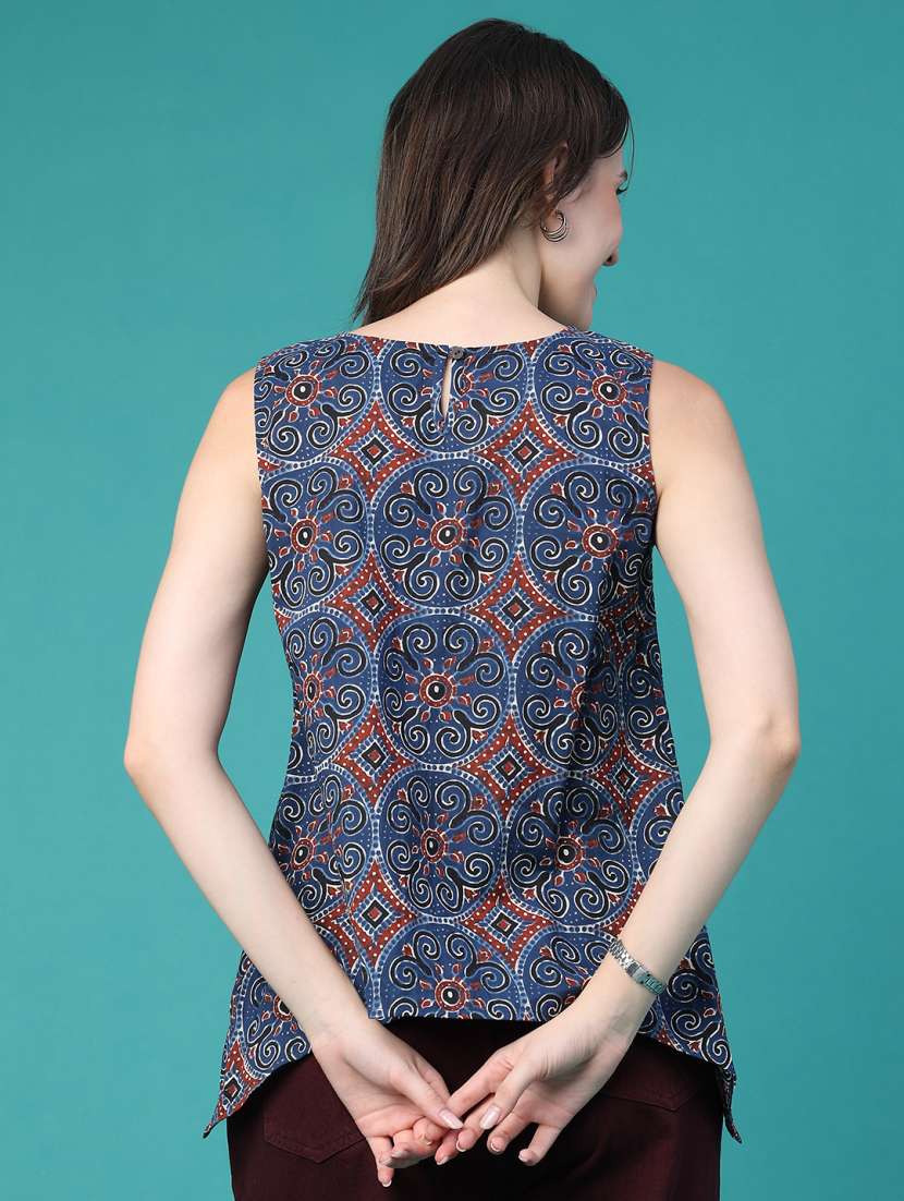 Women Printed Sleeveless Regular Top - 22522878 -  Standard Image - 4