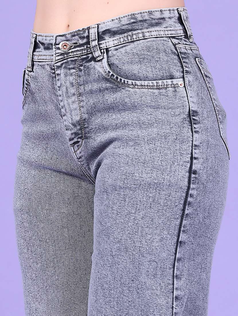 women washed high rise straight jeans - 22523306 -  Standard Image - 1
