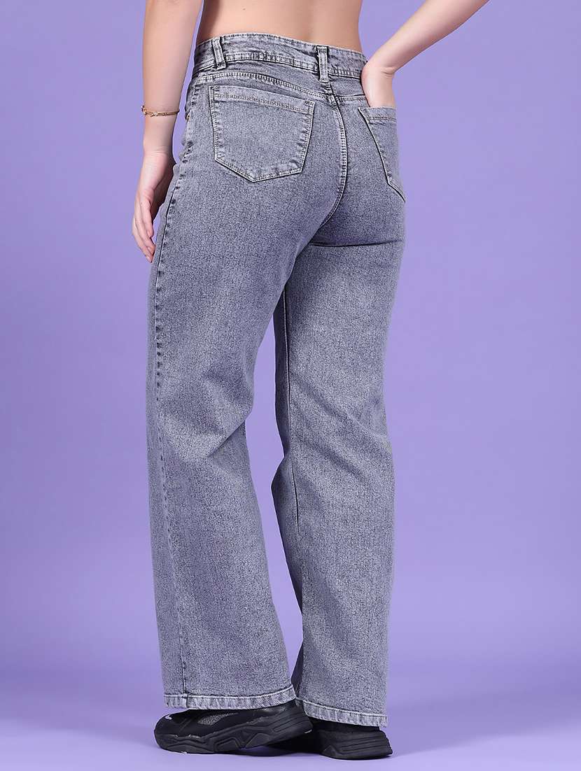 women washed high rise straight jeans - 22523306 -  Standard Image - 4