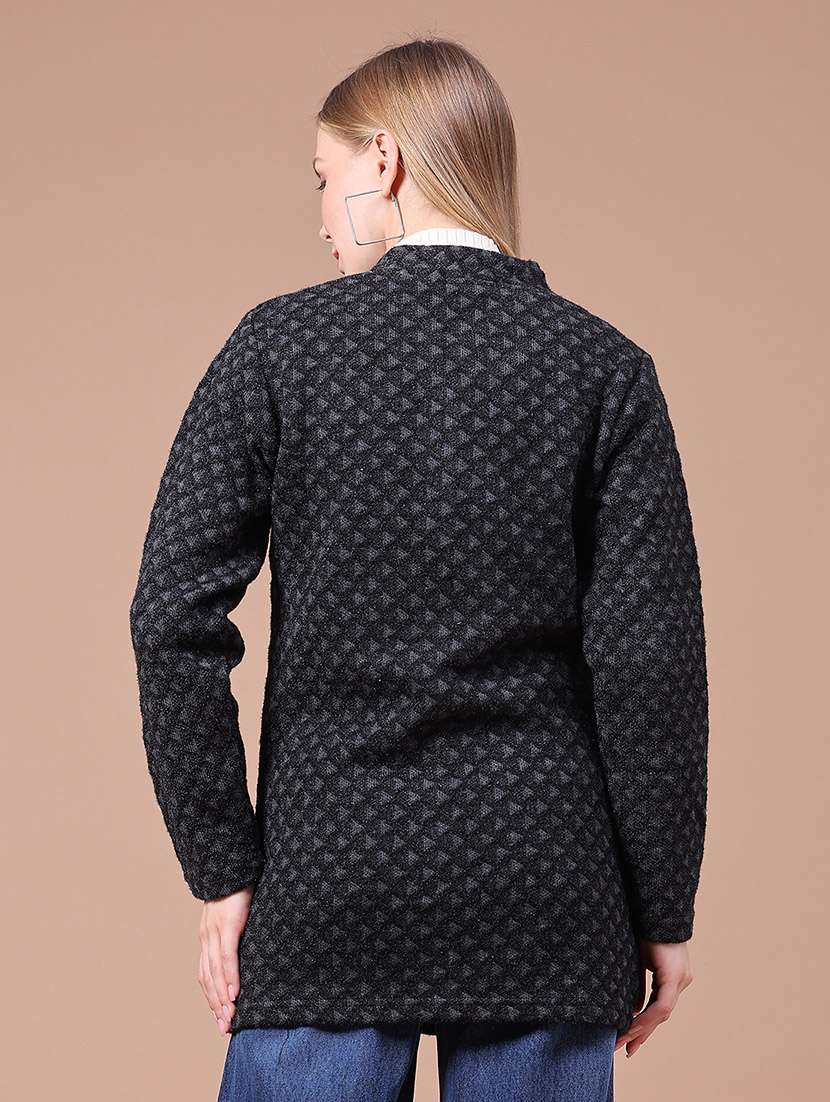 Women Self Design Long Sleeves Regular Fit Coat - 22523907 -  Standard Image - 4