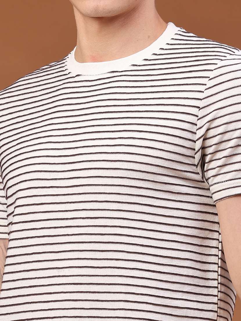Men Striped Short Sleeve Slim Fit T-shirt - 22524008 -  Standard Image - 1