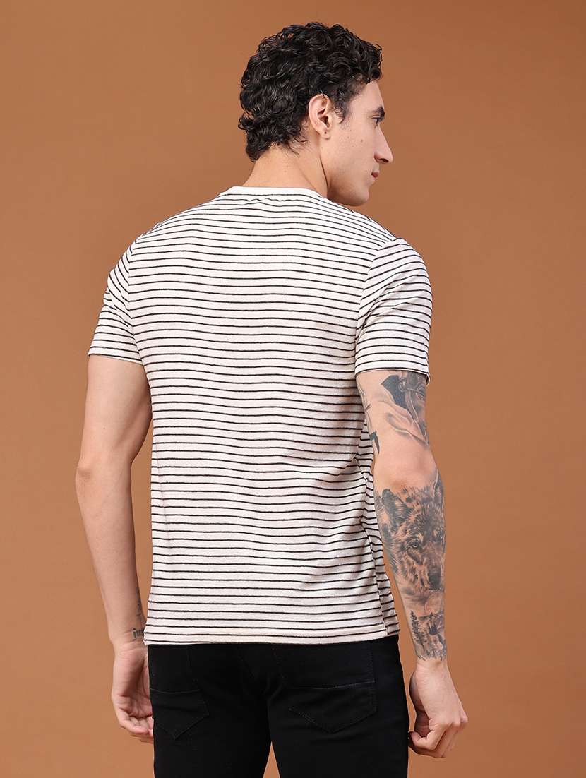 Men Striped Short Sleeve Slim Fit T-shirt - 22524008 -  Standard Image - 4