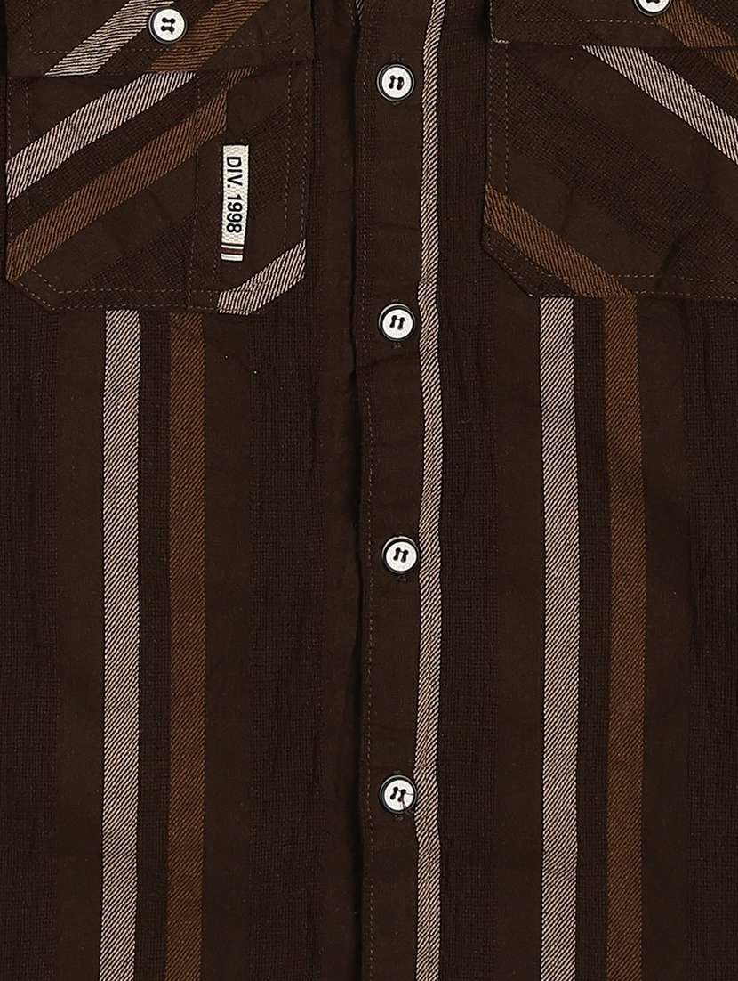 boys striped long sleeves regular fit shirt - 22524211 -  Standard Image - 4