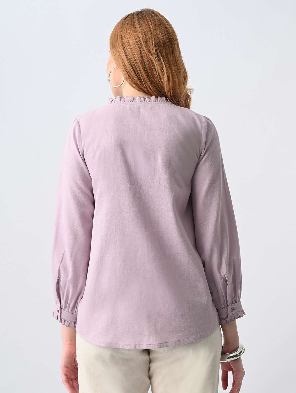 women embroidered round neck regular shirt - 22524289 -  Standard Image - 4