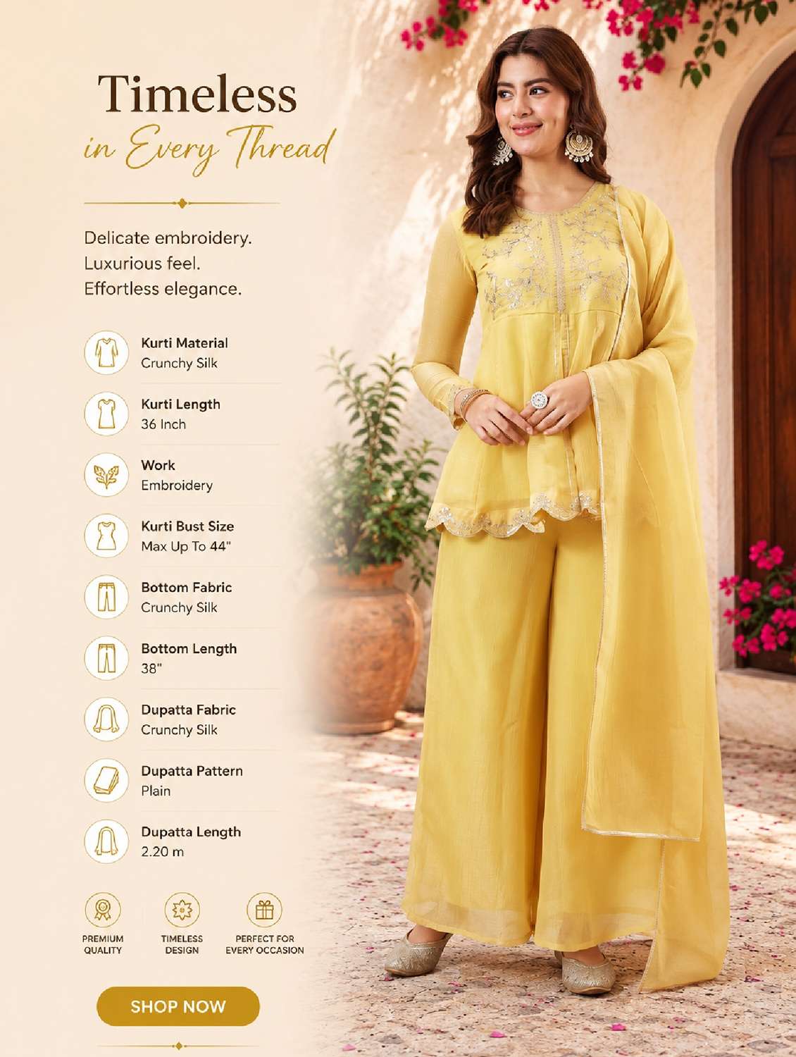women embroidered round neck kurta palazzo set with dupatta - 22524298 -  Standard Image - 6