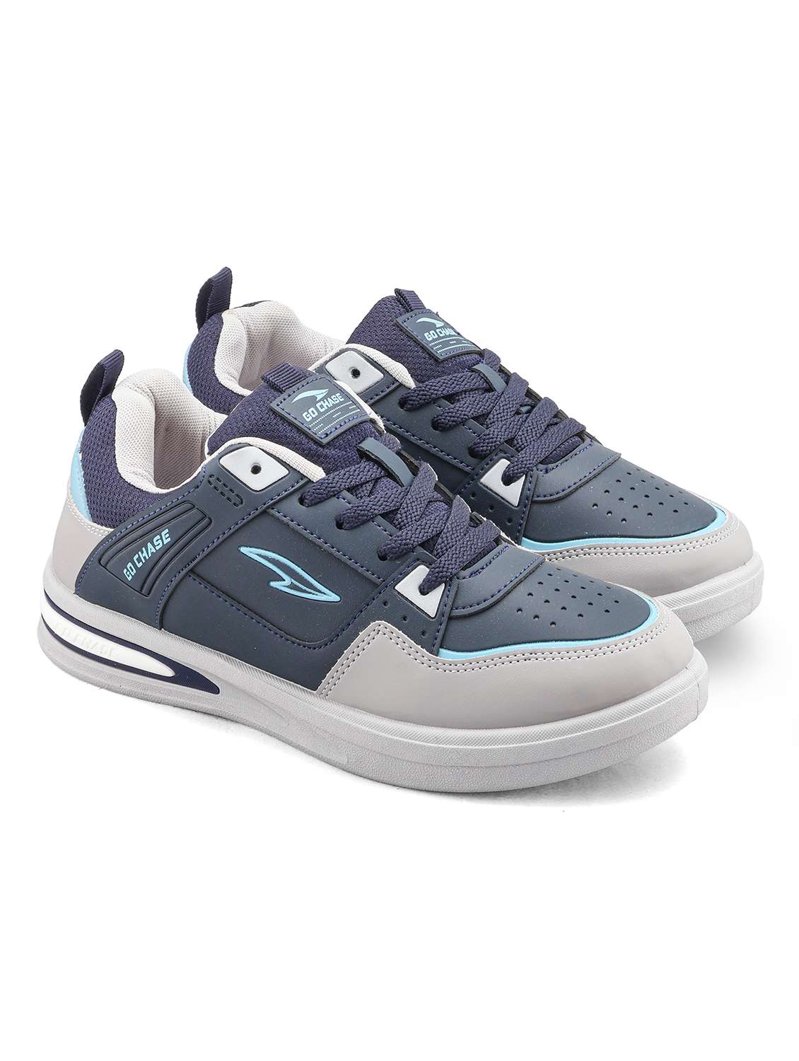 men navy blue lace up sneaker - 22524336 -  Standard Image - 1