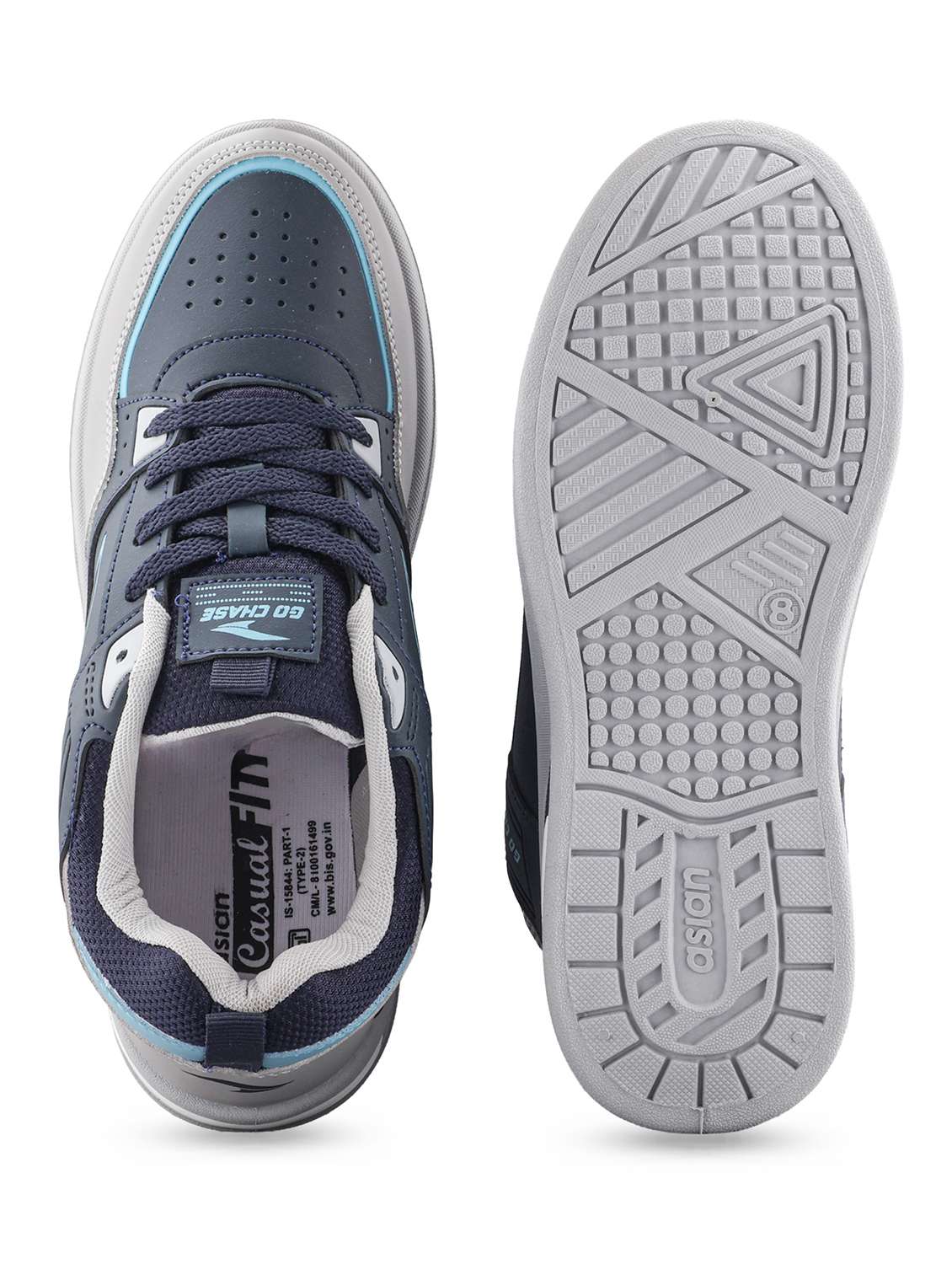 men navy blue lace up sneaker - 22524336 -  Standard Image - 4
