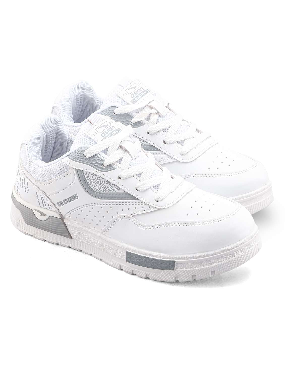 men white lace up sneaker - 22524343 -  Standard Image - 1