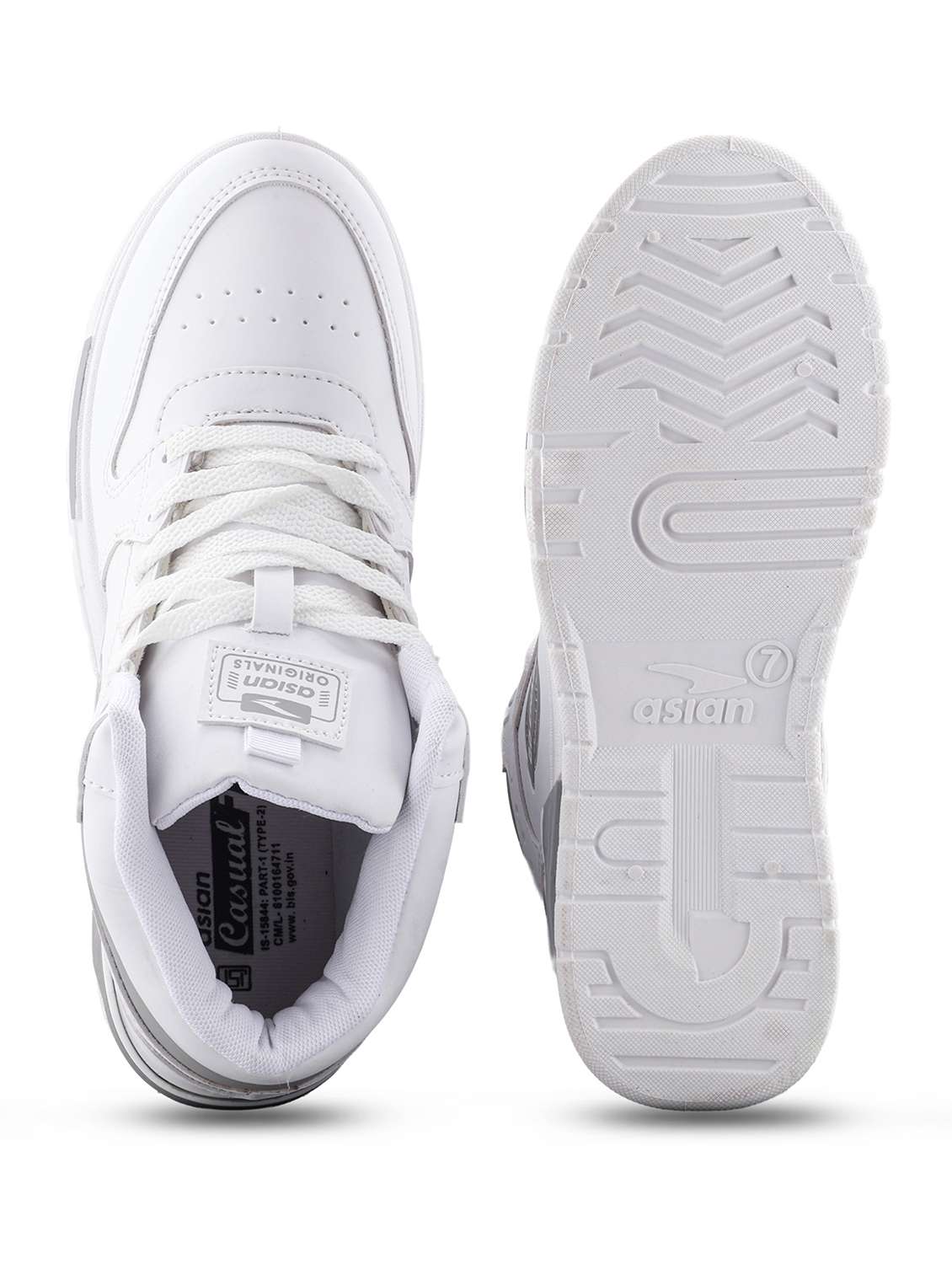 men white lace up sneaker - 22524346 -  Standard Image - 4