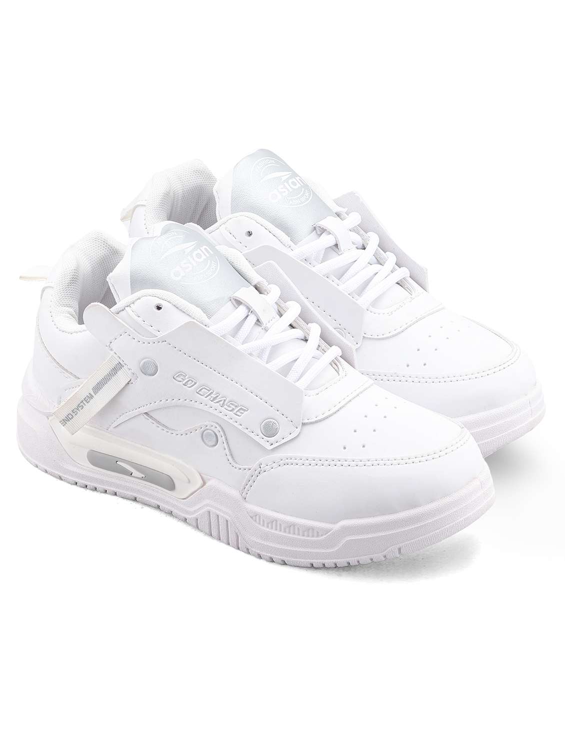 Men White Lace Up Sneaker - 22524347 -  Standard Image - 1