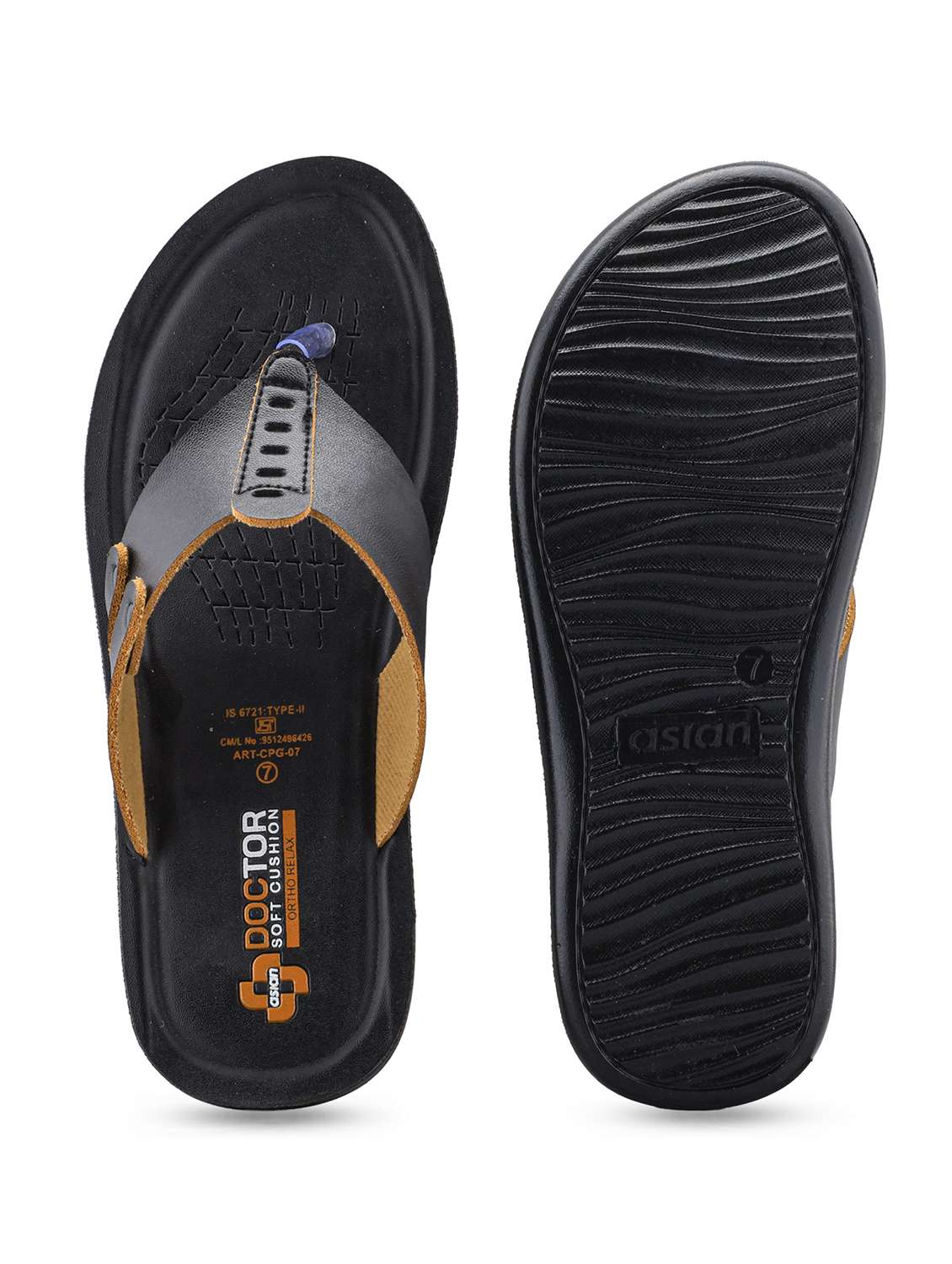 men black toe separator slipper - 22524392 -  Standard Image - 4