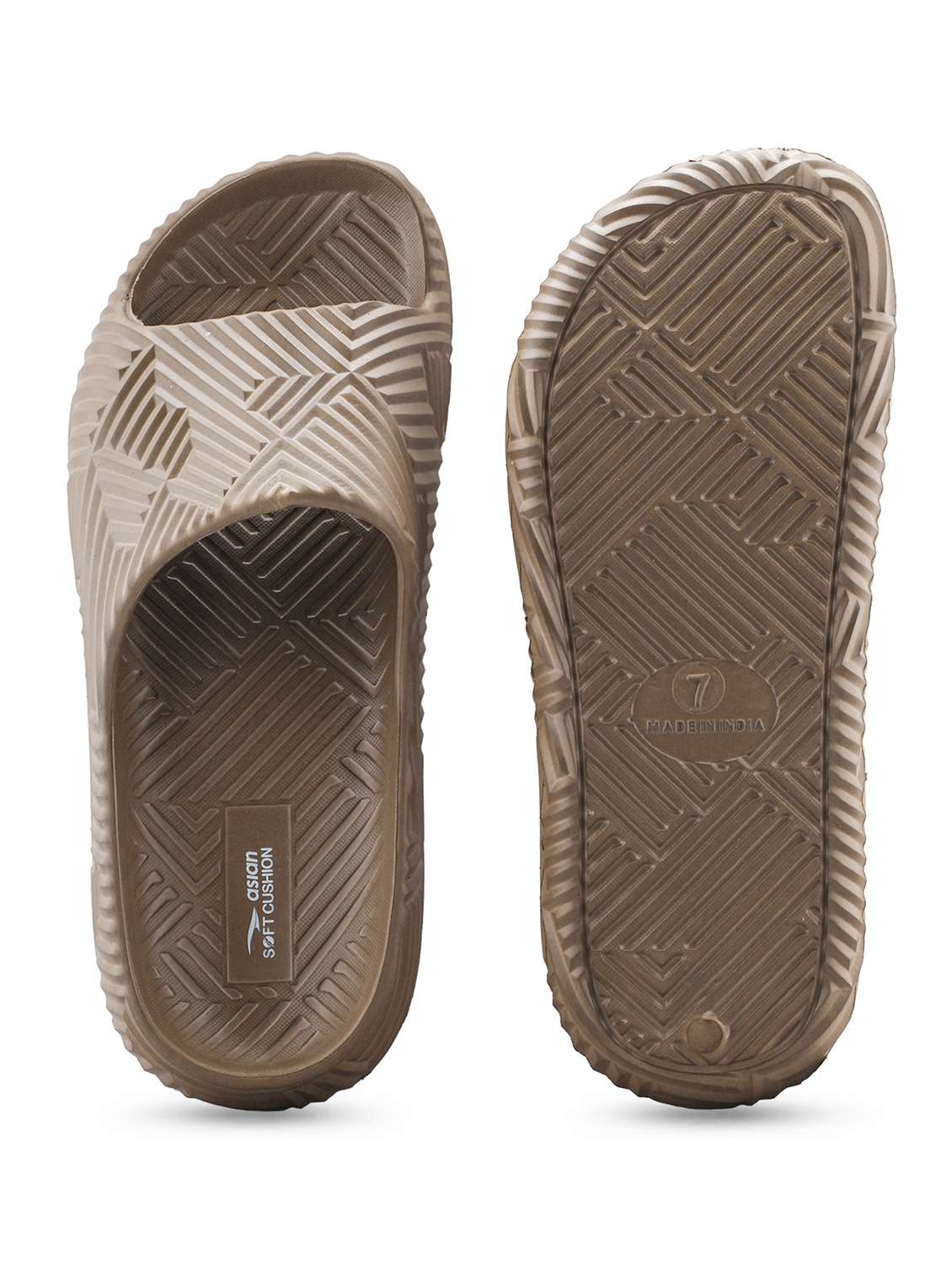 men beige slip on slider - 22524414 -  Standard Image - 4