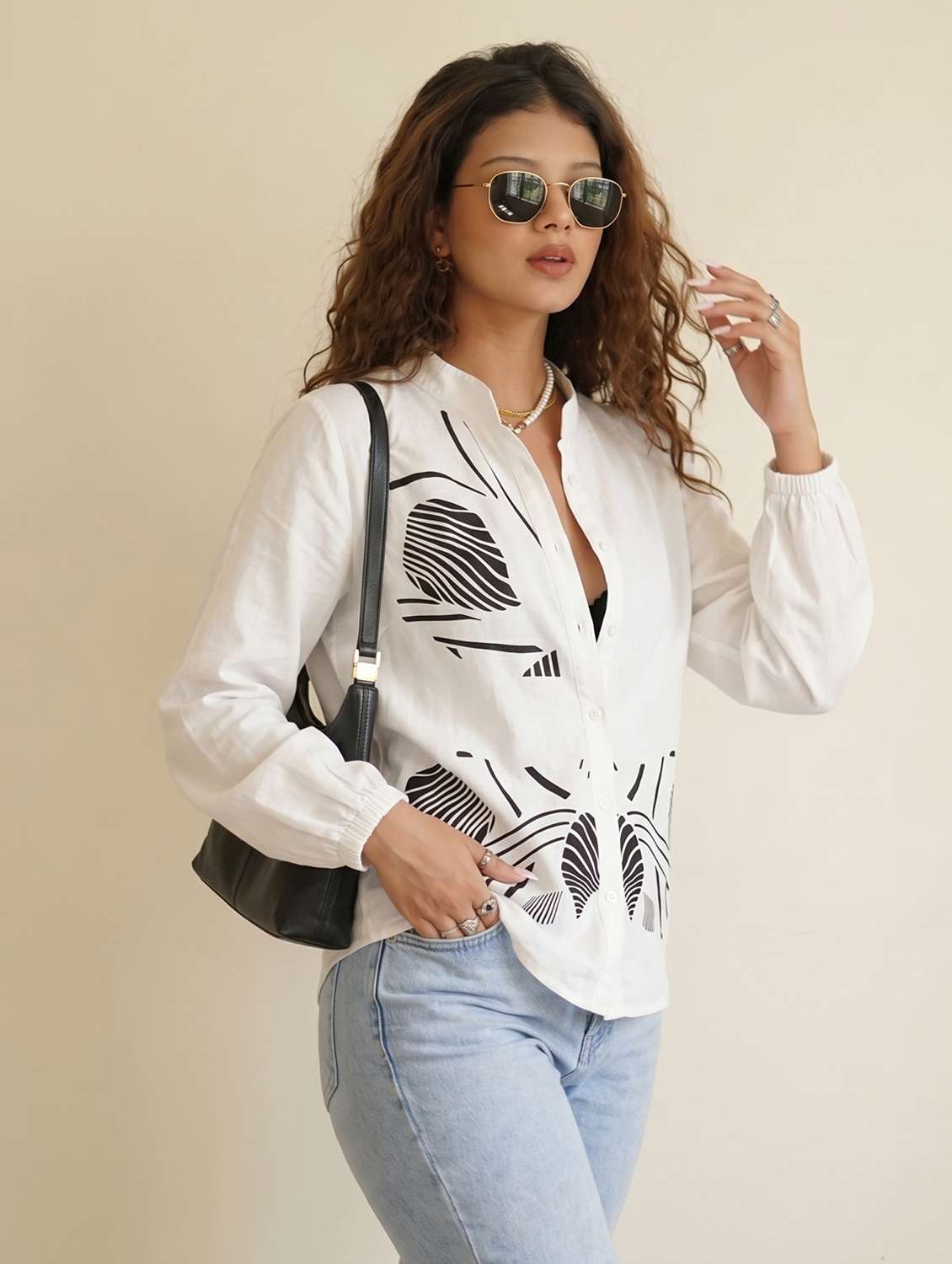 women printed long sleeve shirt  - 22524431 -  Standard Image - 1