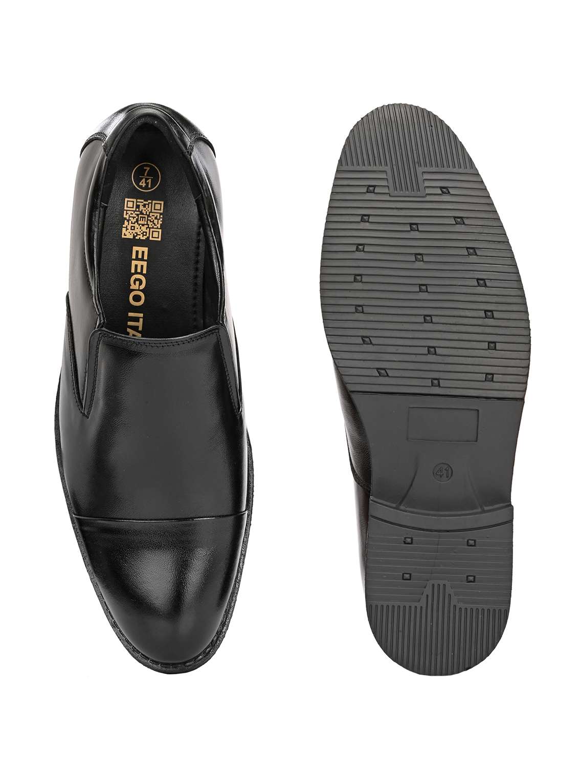 men black slip on formal shoes - 22524439 -  Standard Image - 4