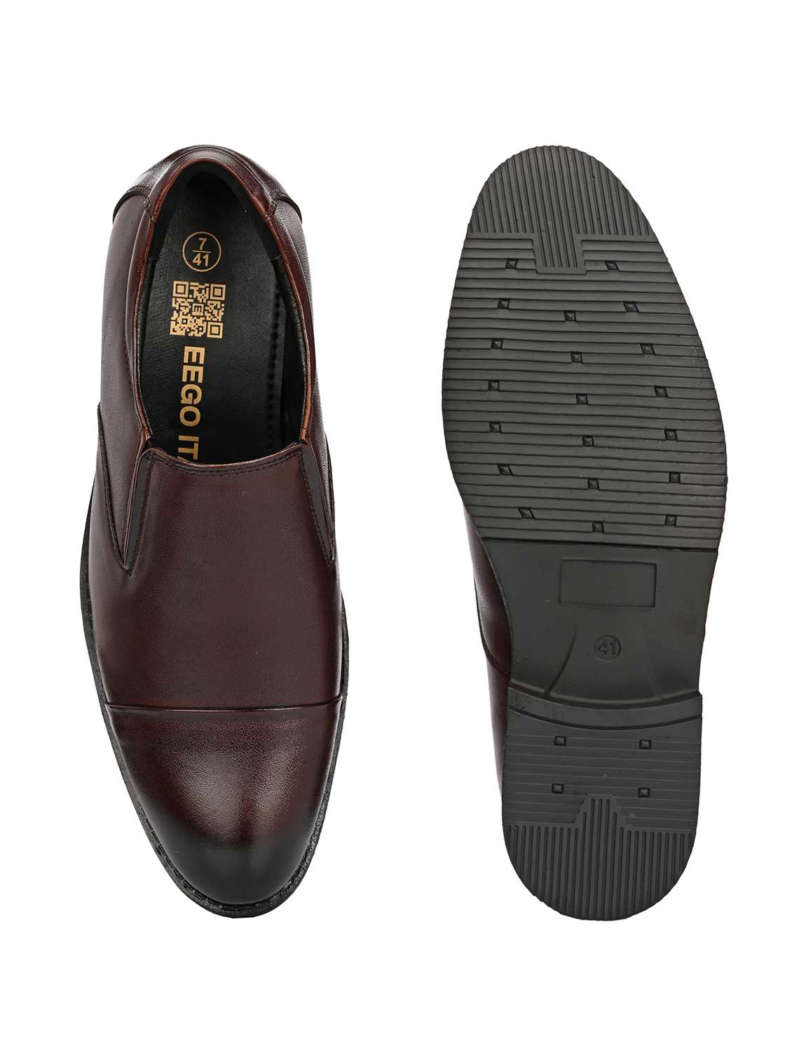 men brown slip on formal shoes - 22524440 -  Standard Image - 4