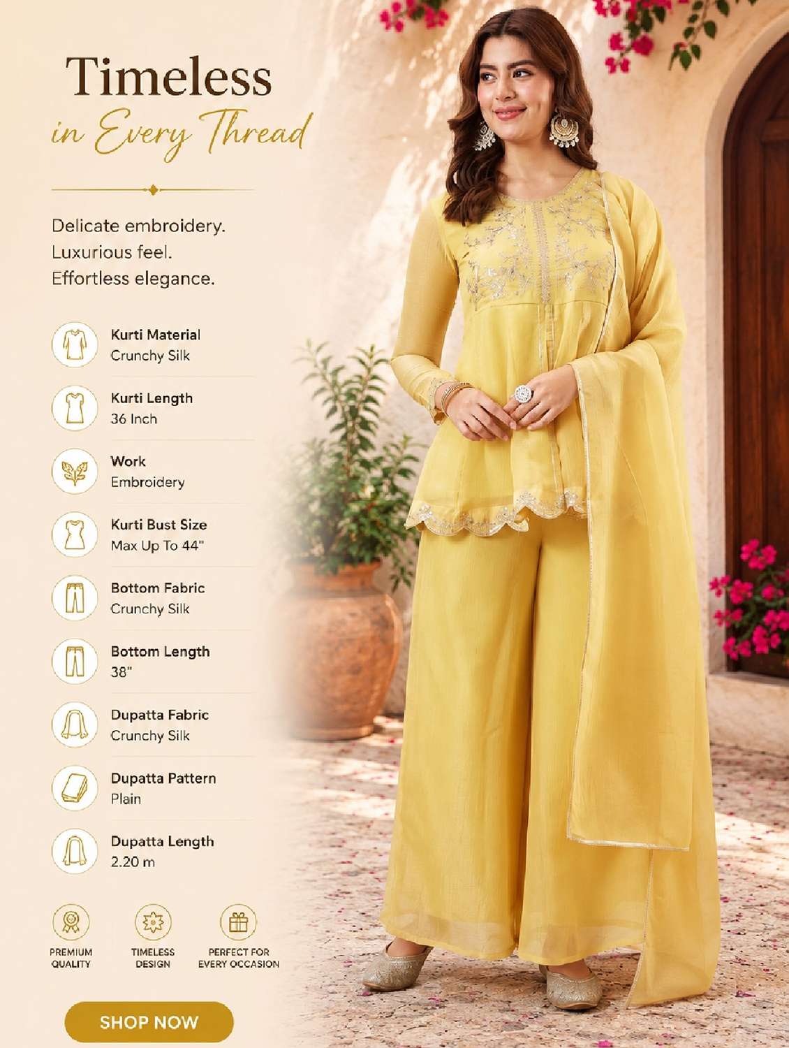 women embroidered long sleeve kurta palazzo with dupatta set - 22524460 -  Standard Image - 6