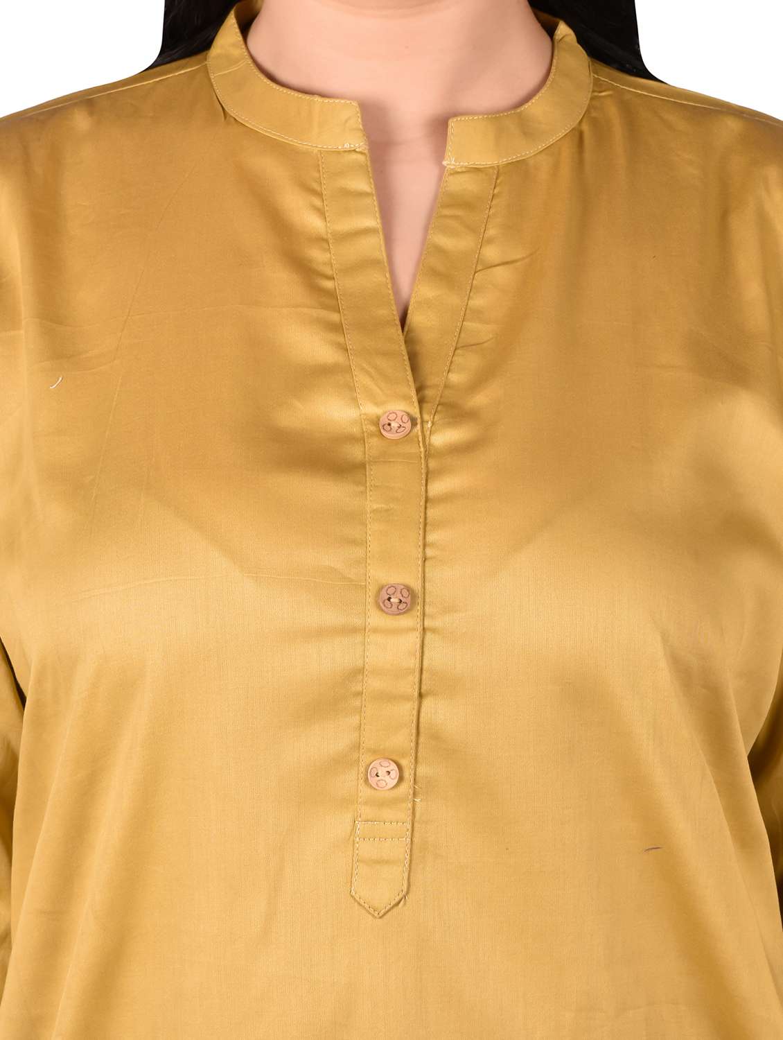 women solid mandarin neck regular top - 22524482 -  Standard Image - 1