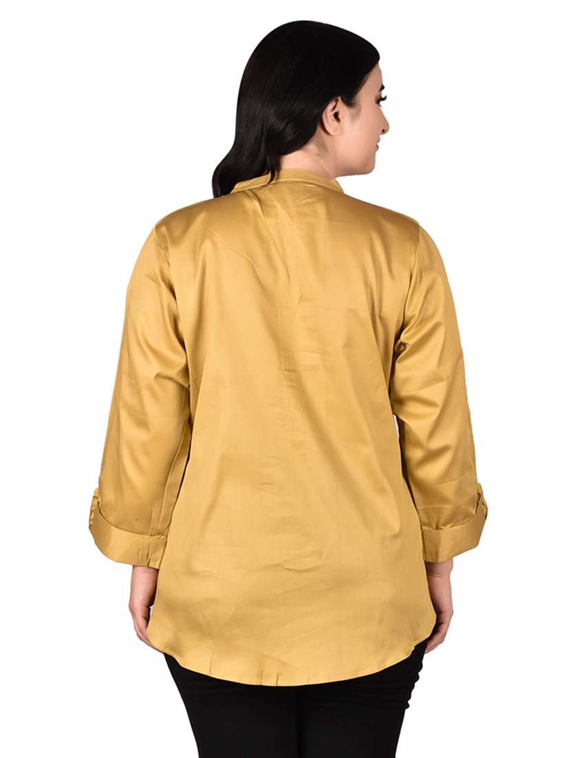 women solid mandarin neck regular top - 22524482 -  Standard Image - 4