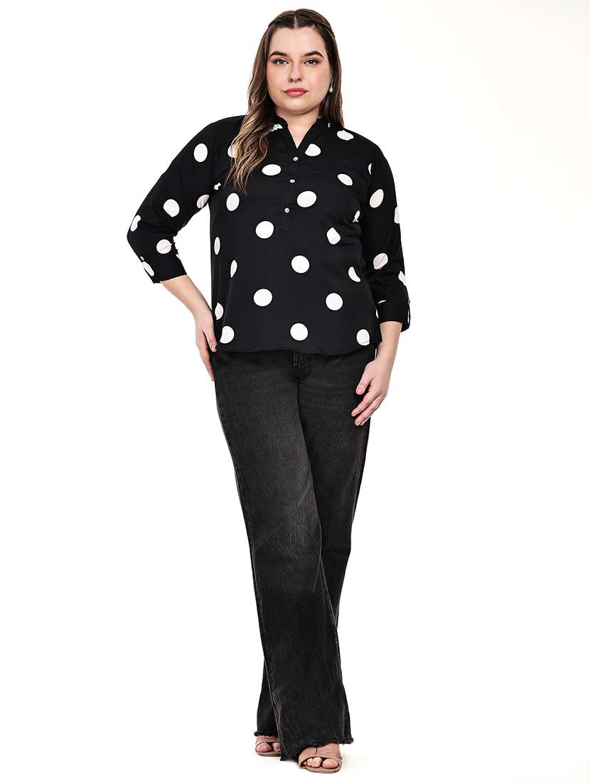 women printed mandarin neck regular top - 22526603 -  Standard Image - 4