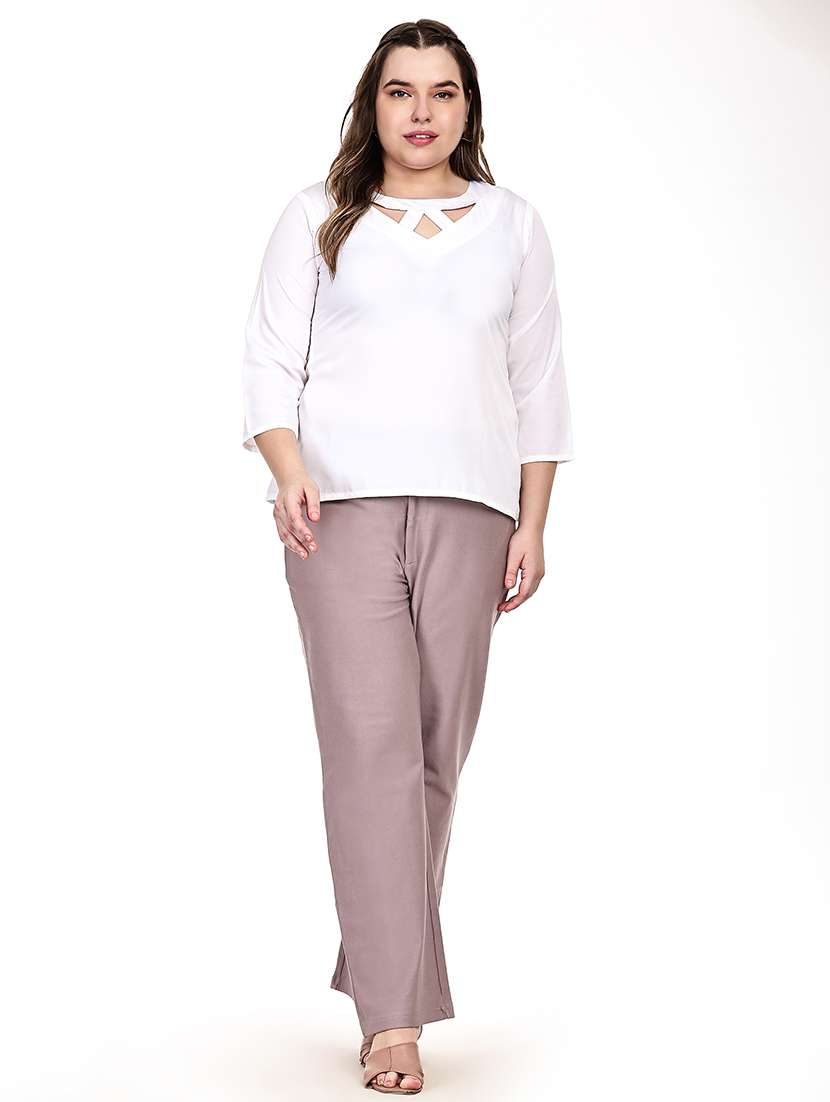 women solid round neck regular top - 22526624 -  Standard Image - 4