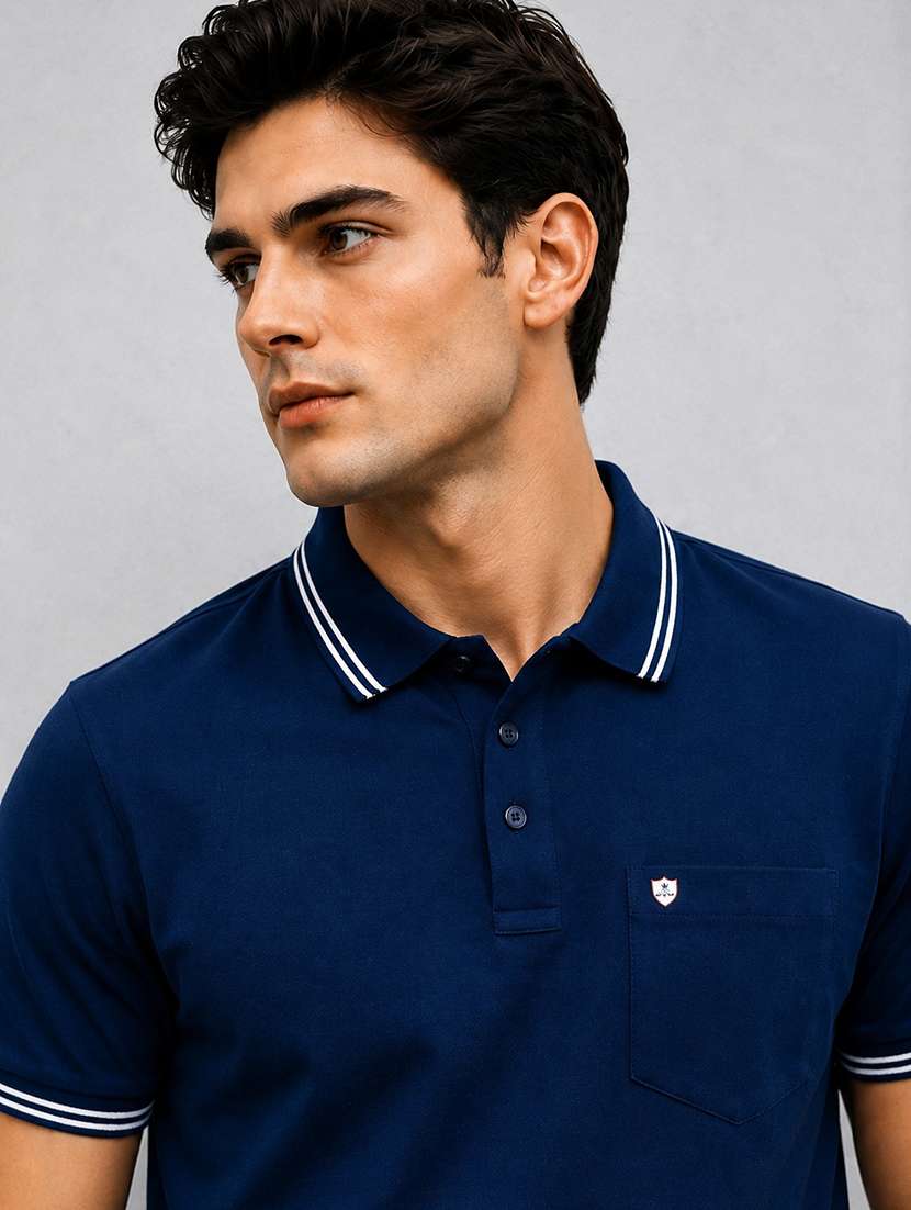 men solid short sleeve regular fit polo t-shirt - 22526634 -  Standard Image - 1