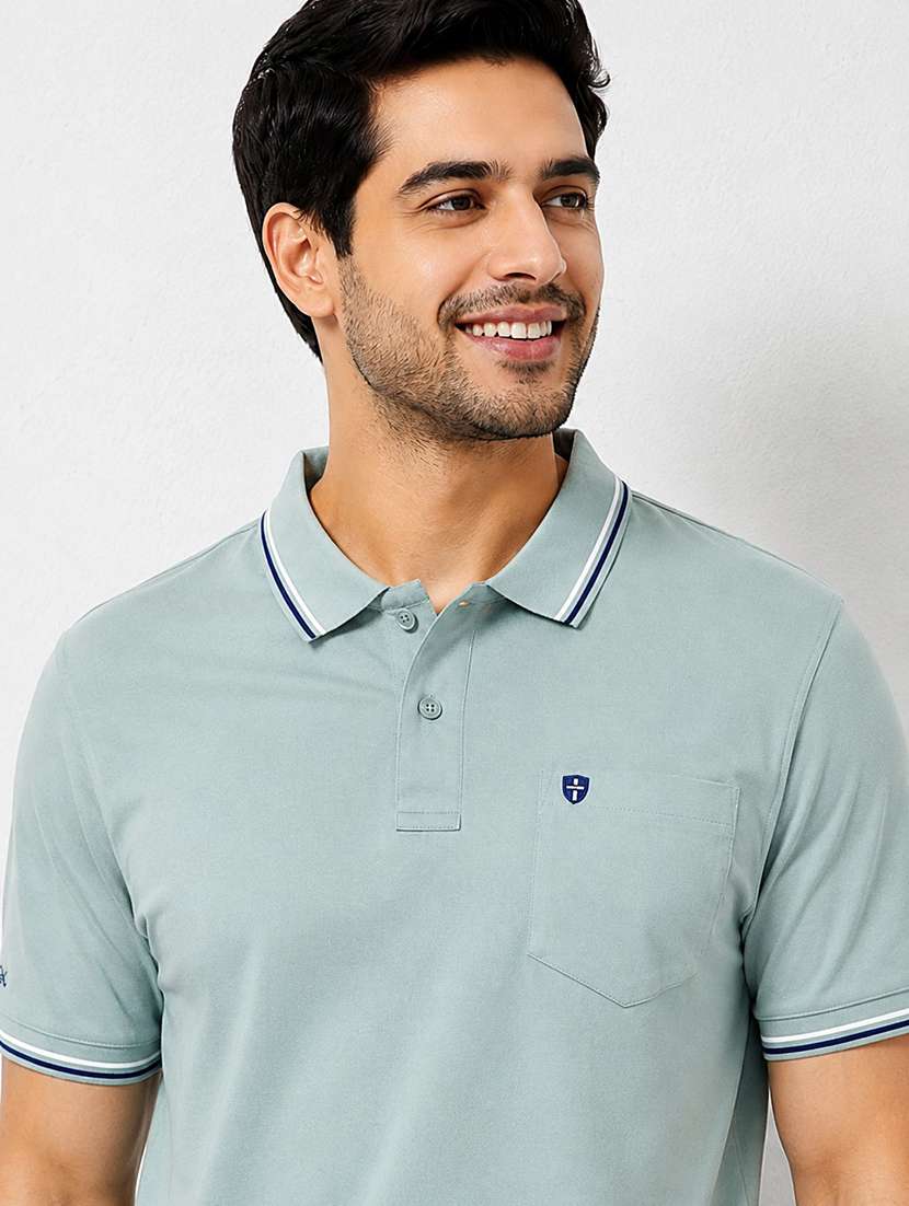 men solid short sleeve regular fit polo t-shirt - 22526637 -  Standard Image - 1