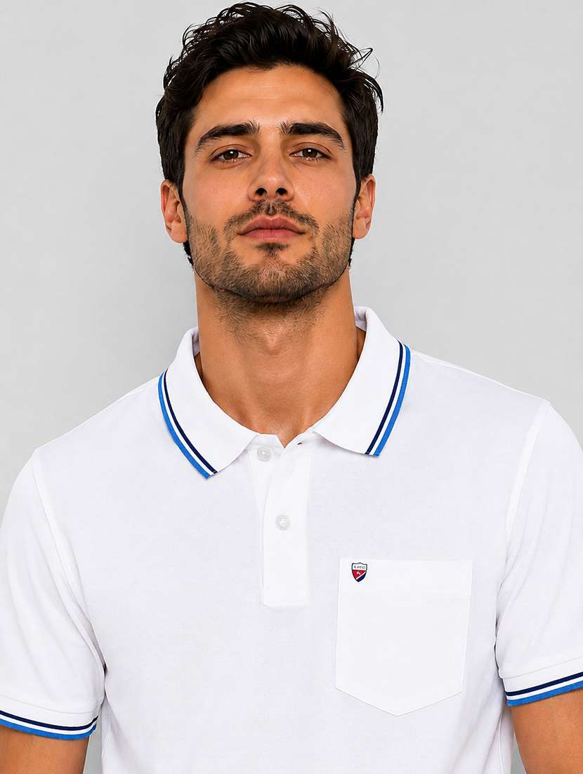 men solid short sleeve regular fit polo t-shirt - 22526638 -  Standard Image - 1