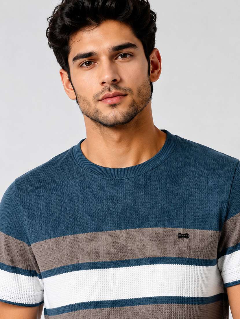 men striped short sleeve regular fit t-shirt - 22526639 -  Standard Image - 1