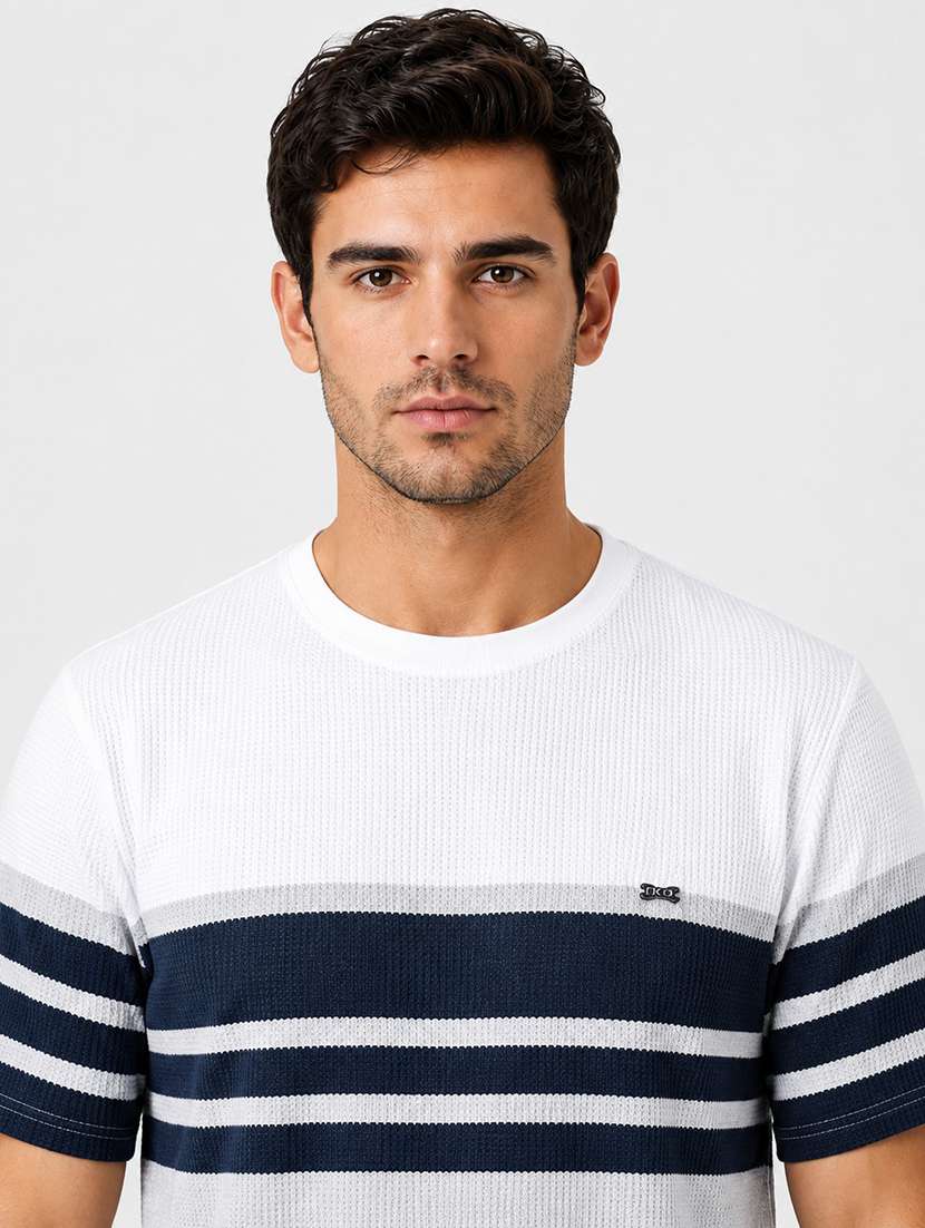 men striped short sleeve regular fit t-shirt - 22526641 -  Standard Image - 1