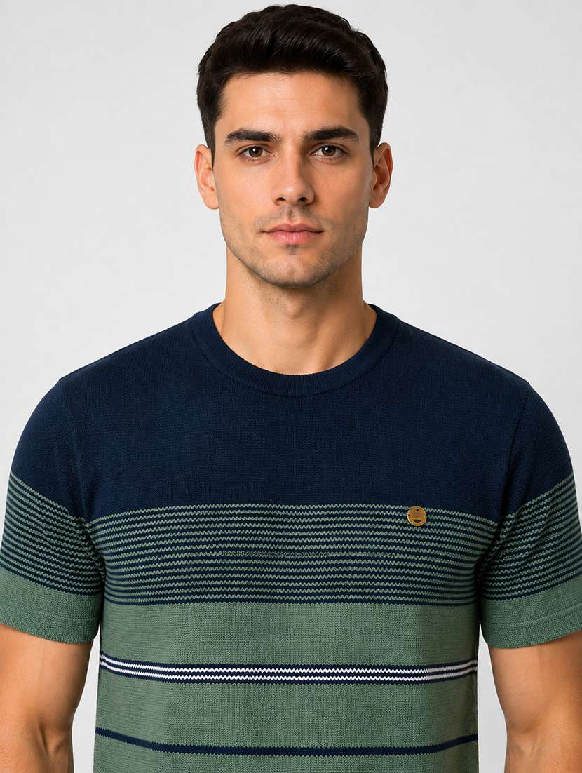 men striped short sleeve regular fit t-shirt - 22526643 -  Standard Image - 1