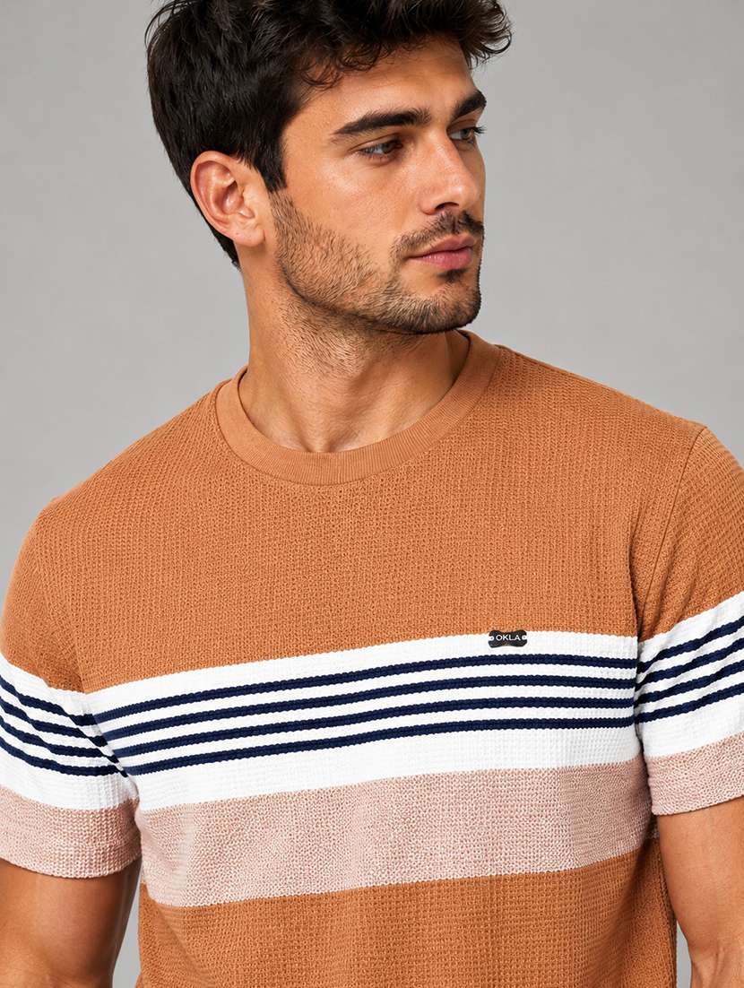 men striped short sleeve regular fit t-shirt - 22526644 -  Standard Image - 1