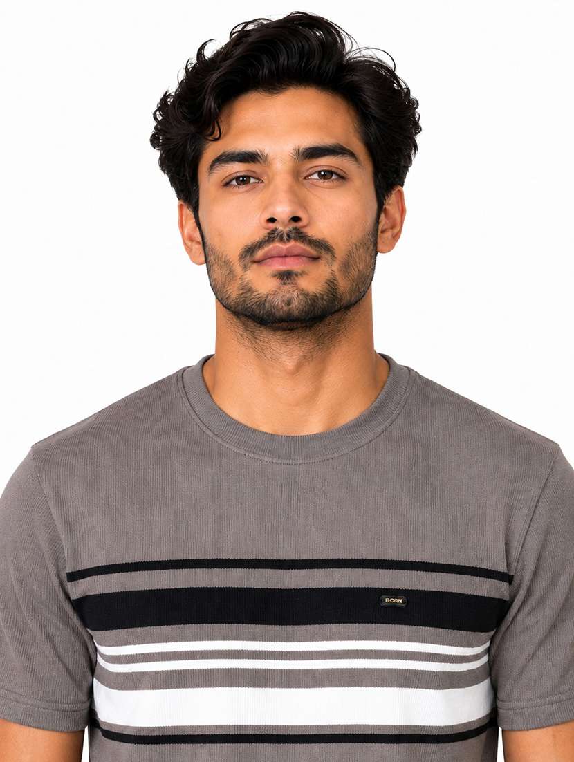 men striped short sleeve regular fit t-shirt - 22526645 -  Standard Image - 1