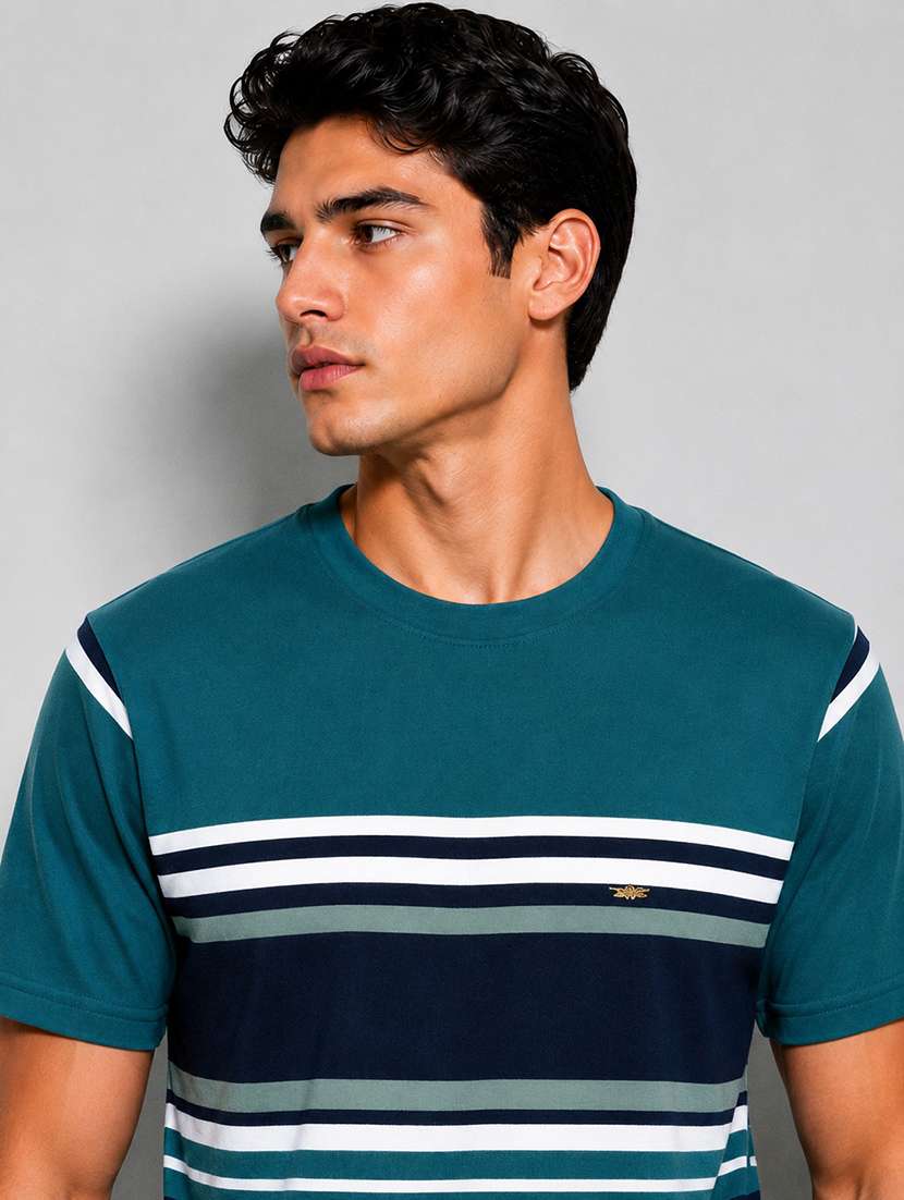 men striped short sleeve regular fit t-shirt - 22526649 -  Standard Image - 1