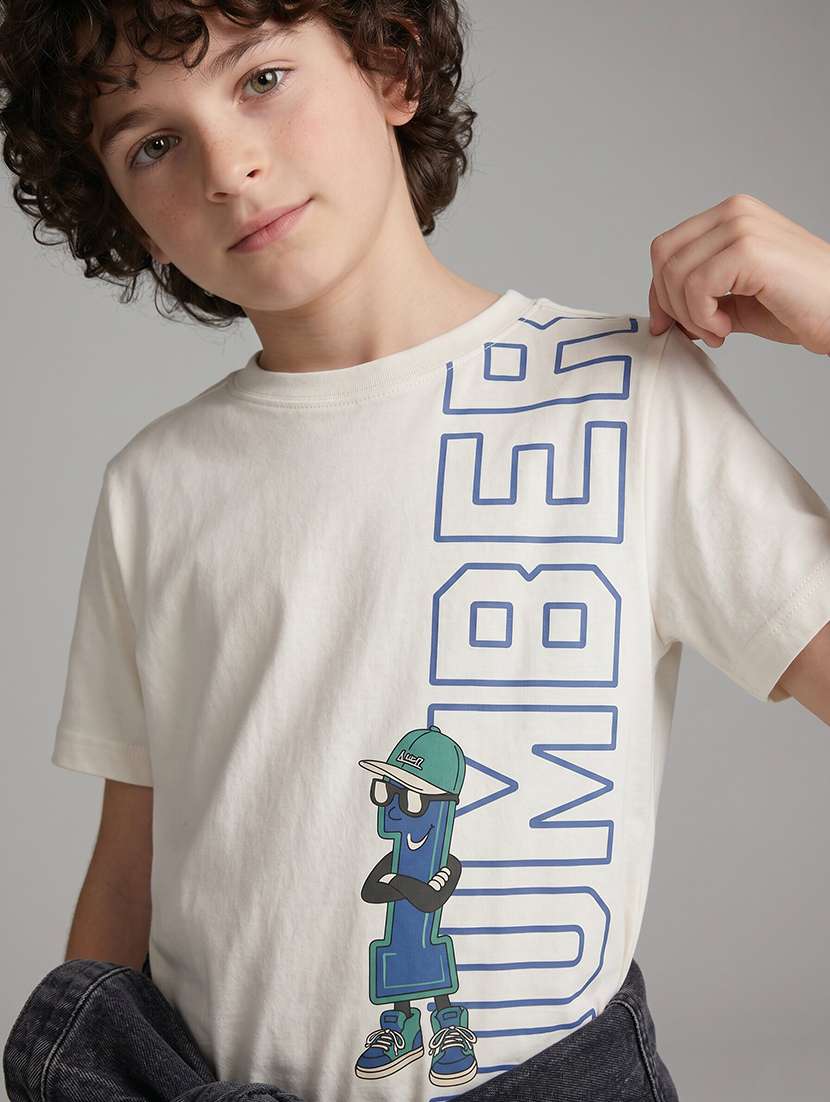 boys printed round neck t-shirt - 22526765 -  Standard Image - 1